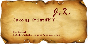 Jakoby Kristóf névjegykártya