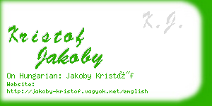 kristof jakoby business card